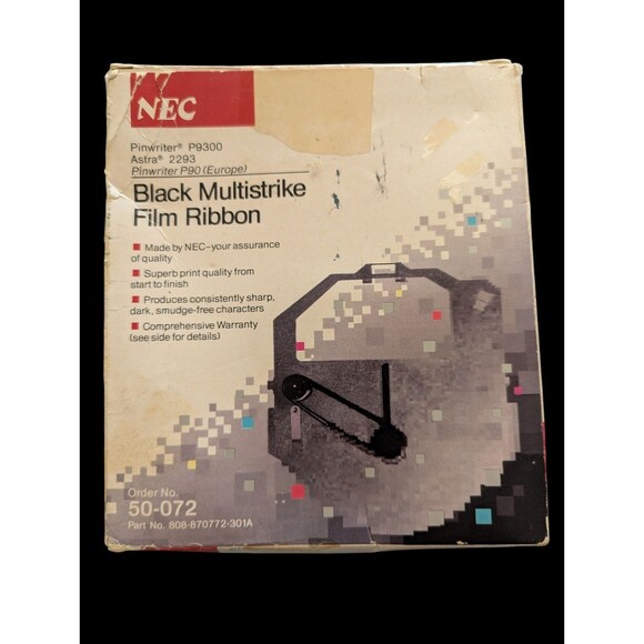 NEC 50-072 BLACK MULTISTRIKE FILM RIBBON FOR PINWRITER P9300 Astra 2293 NOS - Picture 1 of 5